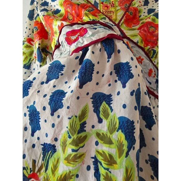 Women's‎ Johnny Was Silk Embroidered Floral Top Tunic Dress Size Medium - Picture 10 of 13